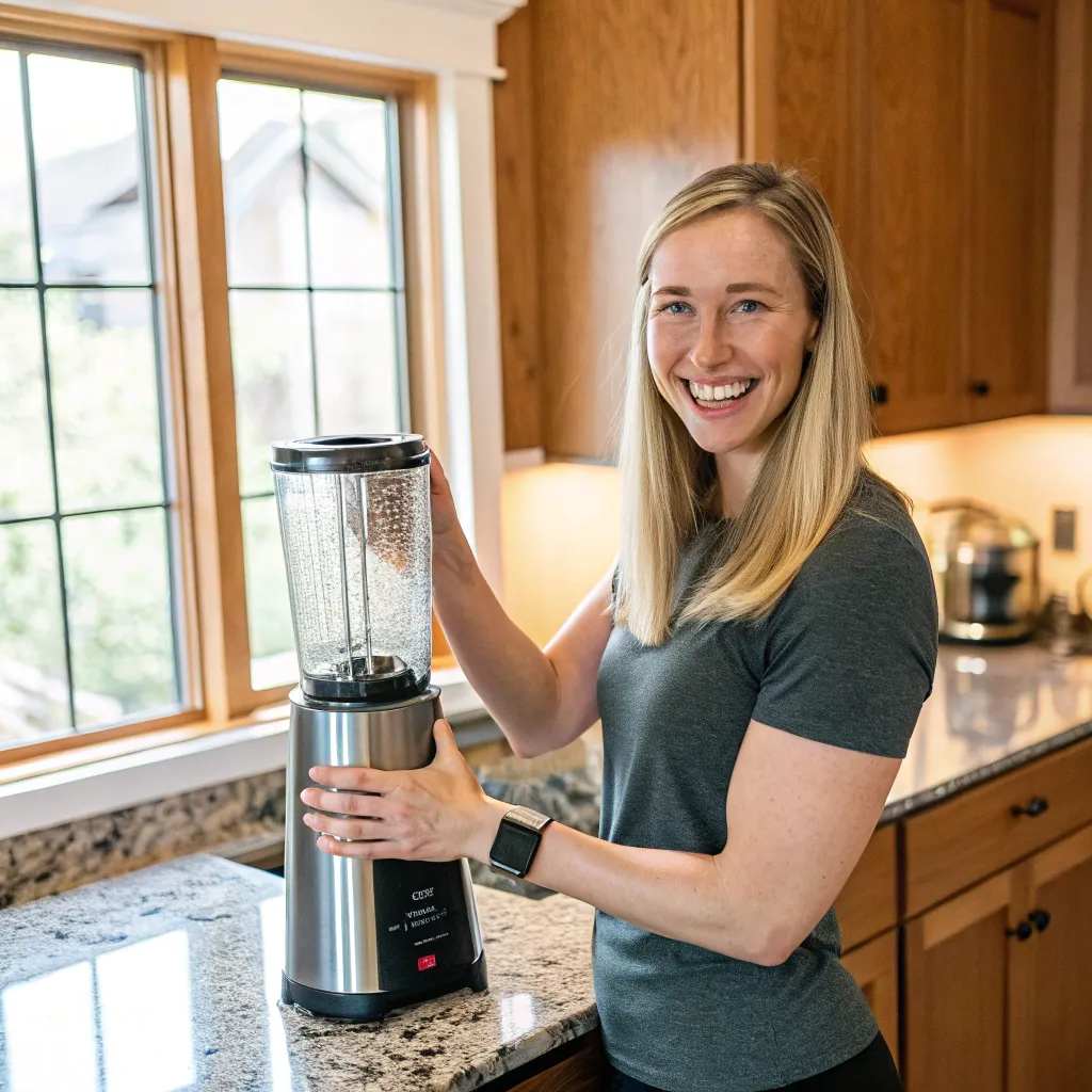 Anna W. with her new blender